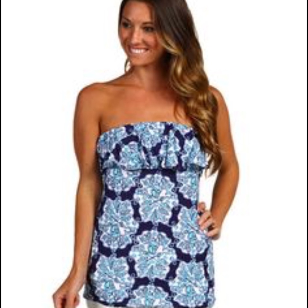 Lily Pulitzer ruffled tube top